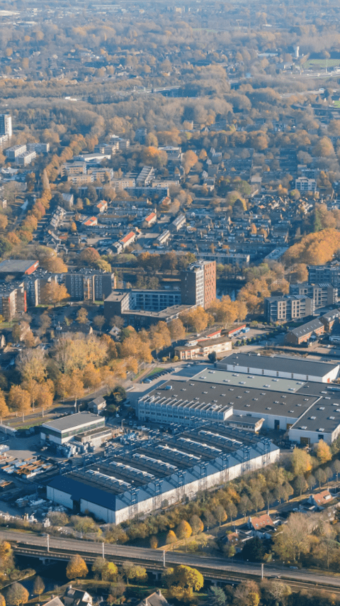 IJsseloevers vanuit de lucht.