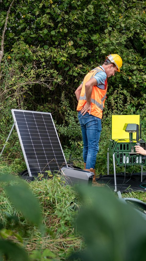 De BioBuddy in het gebied waar gebouwd gaat worden in Oirschot.