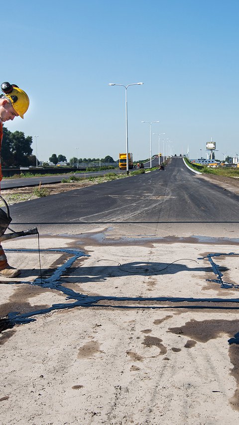 Detectielussen geïnstalleerd op een weg voor nauwkeurige verkeersmonitoring en verbeterde doorstroming.