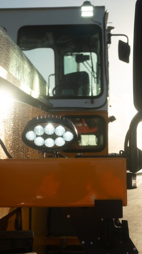 Close-up van de onbemande zelfrijdende wals