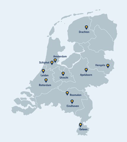 landkaart vestigingen Utiliteit