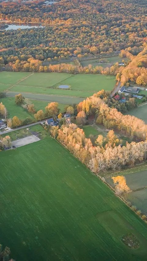 Luchtfoto van de locatie waar het project in Vught komt.
