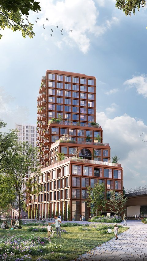 Artist impression van gebiedsontwikkeling Rotterdam-Zuid