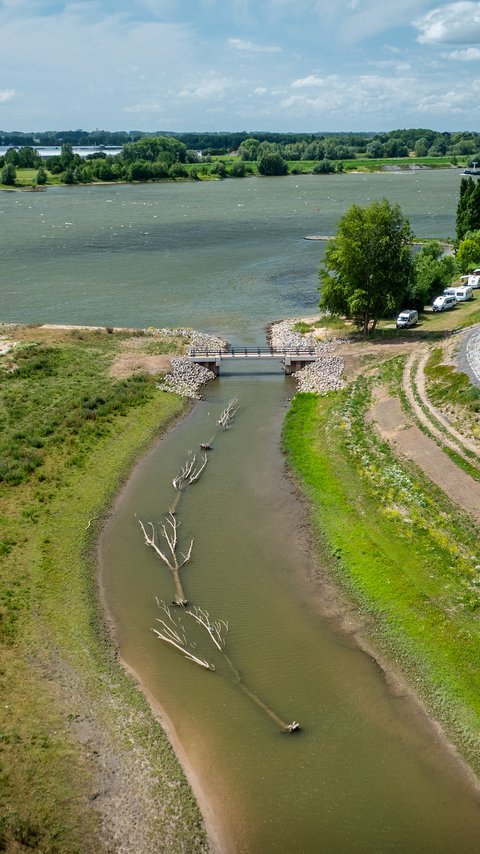De nevengeul in Herwijnen.