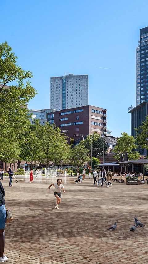 Een impressie van het Wilhelminaplein.